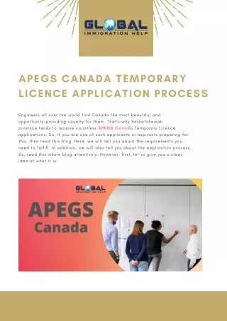 apegs canada temporary licence application process