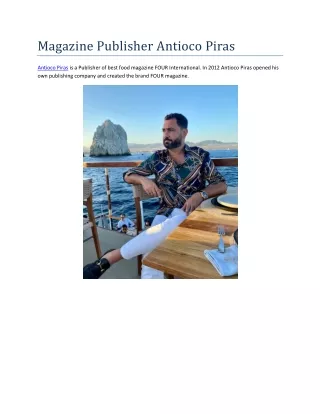 Magazine Publisher Antioco Piras