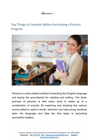 Top Things to Consider Before Purchasing a Phonics Program
