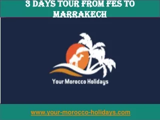 Plan for 3 days tour from fes to marrakech in Morocco