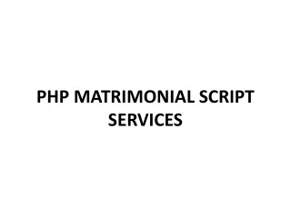 php matrimonial script services