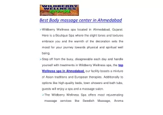 Best Body massage center in Ahmedabad