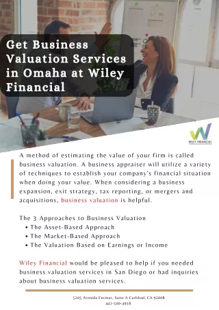 Get Business Valuation Services in Omaha at Wiley Financial