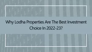 why lodha properties are the best investment