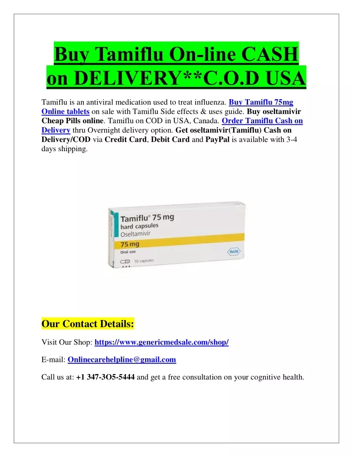 buy tamiflu on line cash on delivery c o d usa