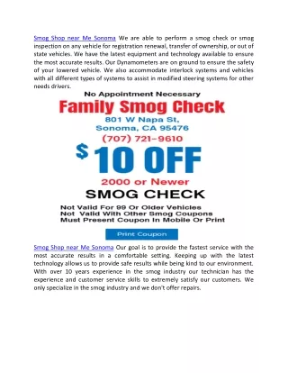 smog shop near me sonoma we are able to perform
