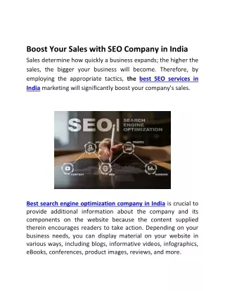 boost your sales with seo company in india sales