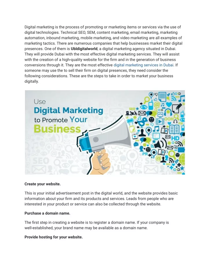 digital marketing is the process of promoting