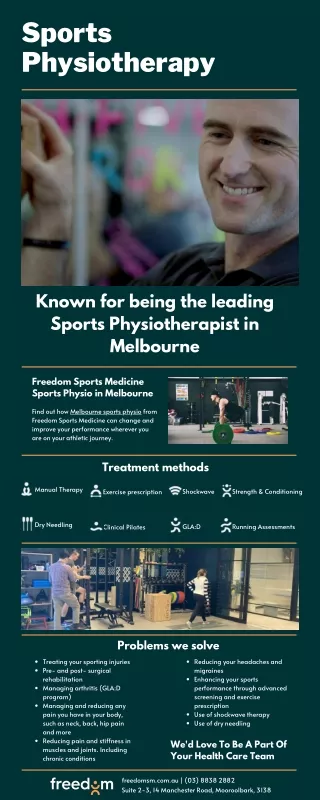 Sports Physiotherapist in Melbourne | Freedom Sports Medicine