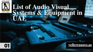 List of Audio Visual Systems & Equipment in UAE