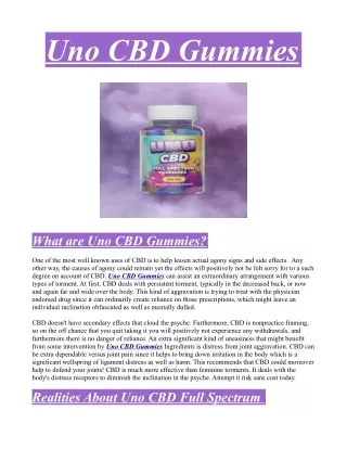 Shark Tank#1 Uno CBD Gummies - Buyer Beware