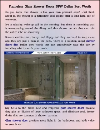 glass house shower doors Dallas fort worth