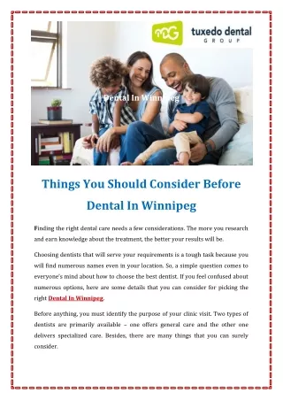 dental in winnipeg