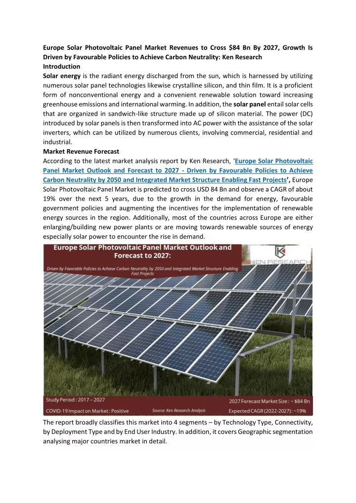 europe solar photovoltaic panel market revenues