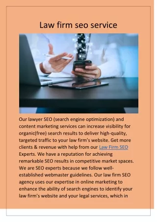 Law firm seo service