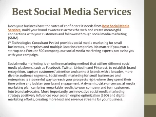 Best Social Media Services