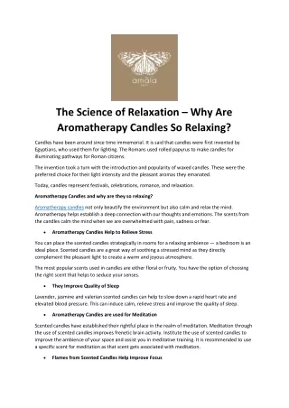 the science of relaxation why are aromatherapy