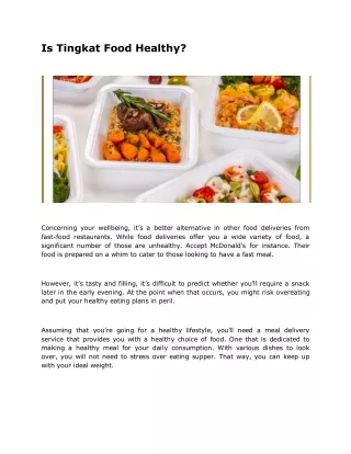 Is Tingkat Food Healthy?
