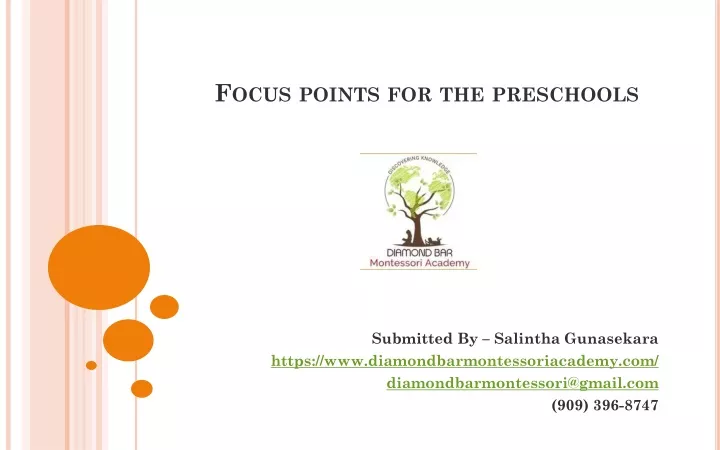 focus points for the preschools