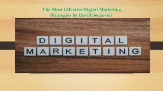 the most effective digital marketing strategies by david sechovicz