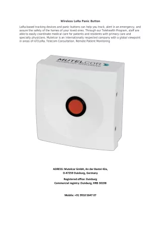 wireless lora panic button