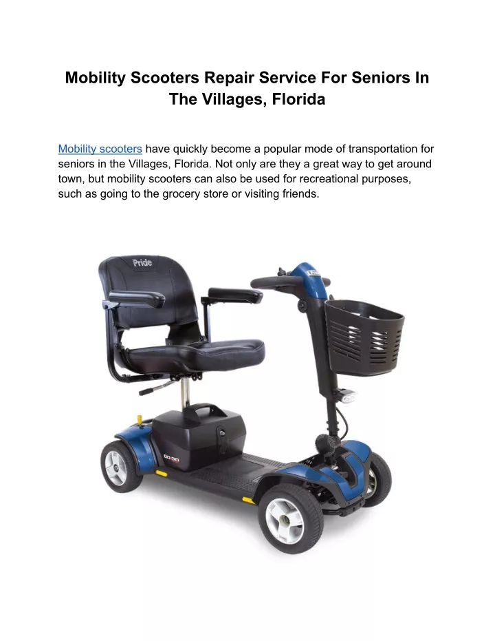 mobility scooters repair service for seniors