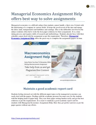 managerial economics assignment help offers best
