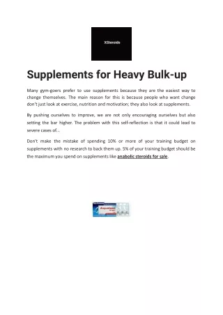 Supplements for Heavy Bulk-up