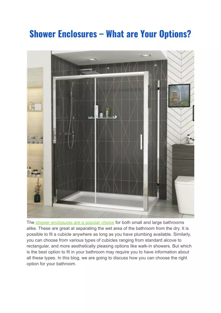 shower enclosures what are your options