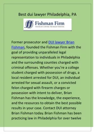 Best dui lawyer Philadelphia