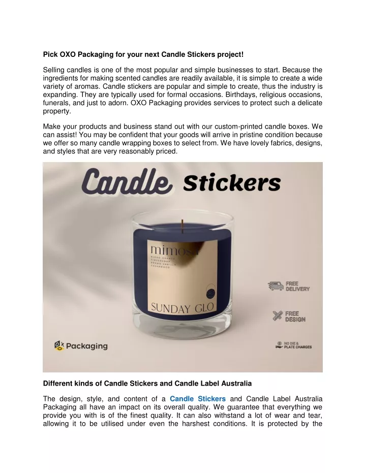 pick oxo packaging for your next candle stickers