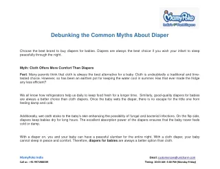 debunking the common myths about diaper