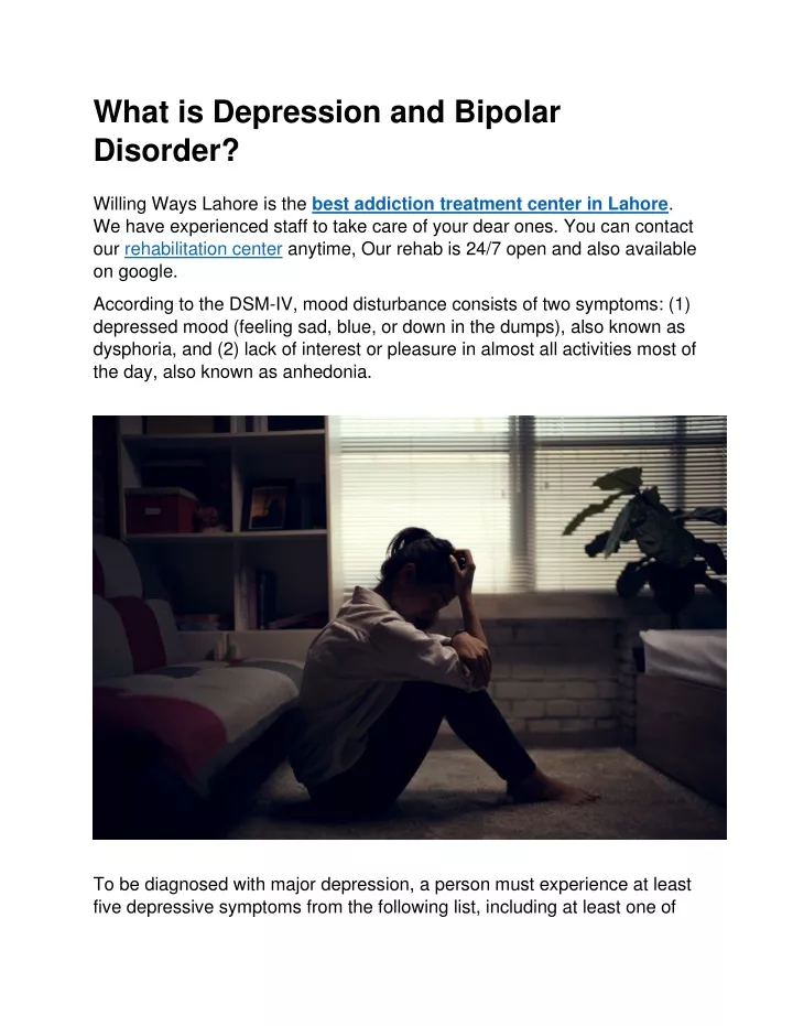 what is depression and bipolar disorder willing