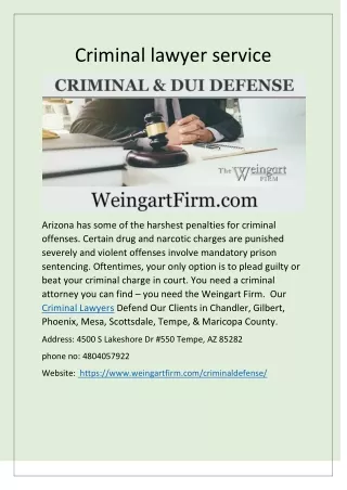 Criminal lawyer service
