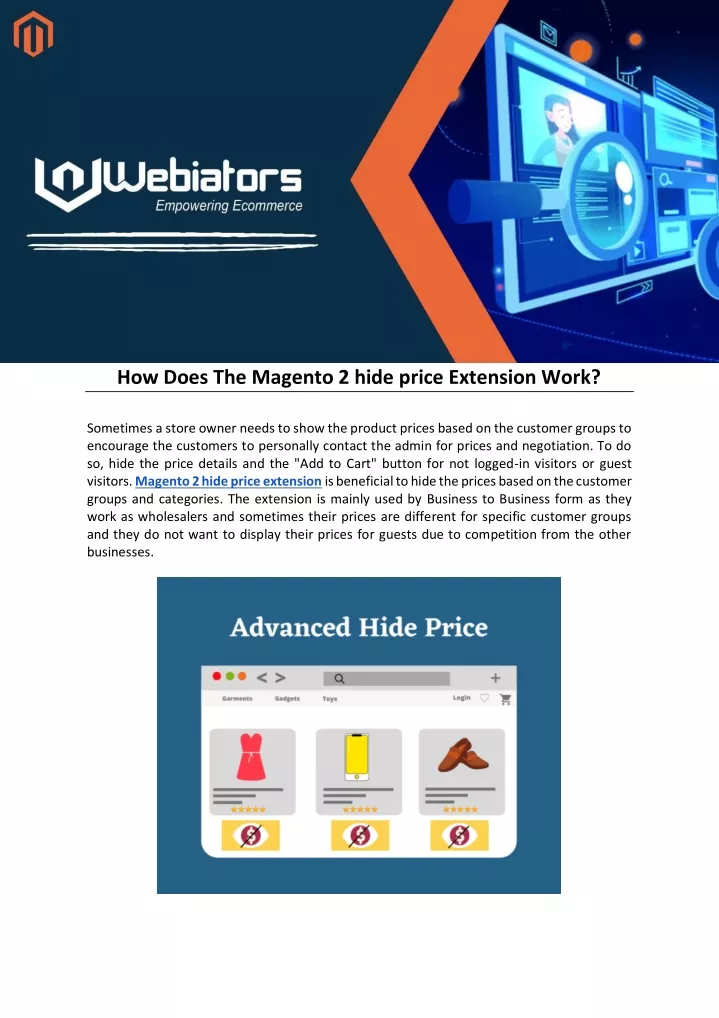 how does the magento 2 hide price extension work