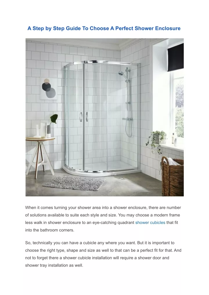 a step by step guide to choose a perfect shower