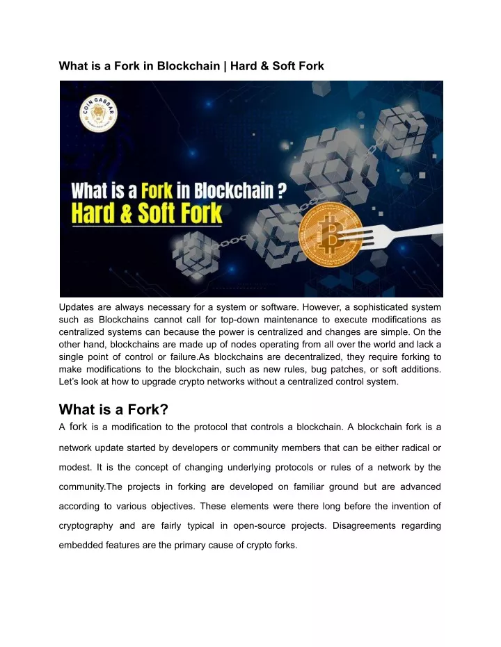 what is a fork in blockchain hard soft fork