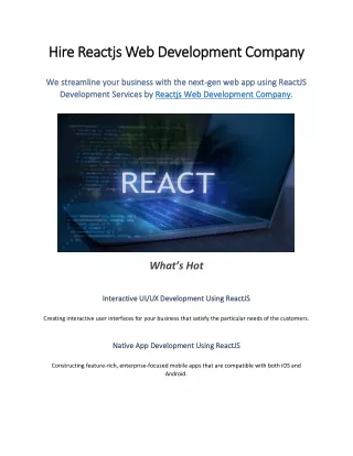 hire reactjs web development company hire reactjs