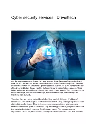 cyber security services driveittech