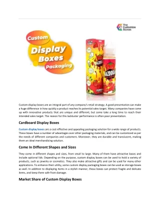 custom display boxes are an integral part