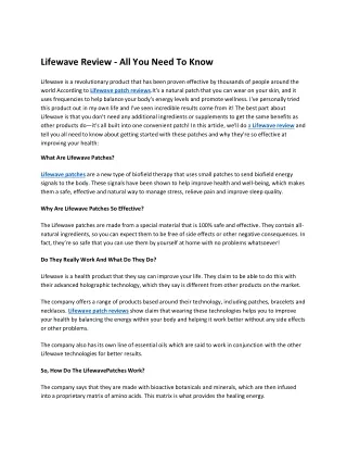 Lifewave Review All You Need To Know