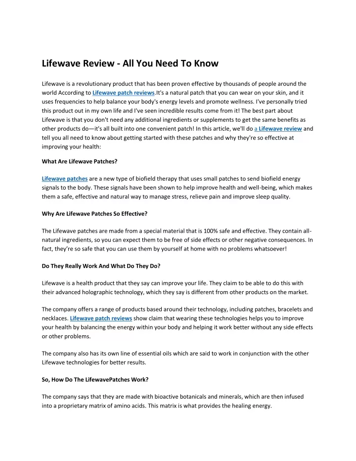 lifewave review all you need to know