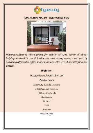 Office Cabins for Sale  Hypercuby.com