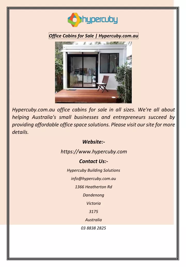 office cabins for sale hypercuby com au