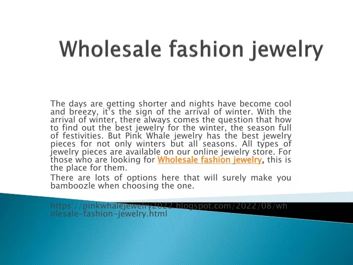 PPT - Wholesale fashion jewelry PowerPoint Presentation, free download 