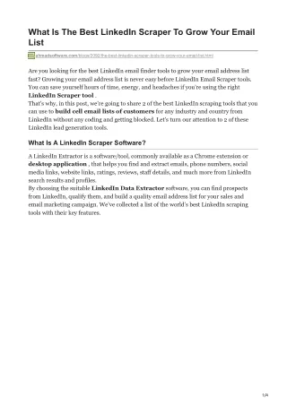 what is the best linkedin scraper to grow your