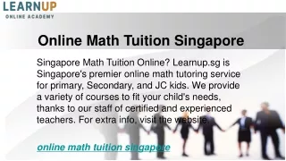 Online Math Tuition Singapore  Learnup.sg