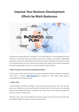 improve your business development efforts by mark