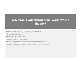why should you migrate from wordpress to shopify