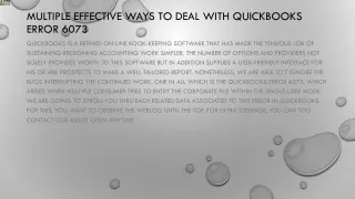 multiple effective ways to deal with quickbooks error 6073